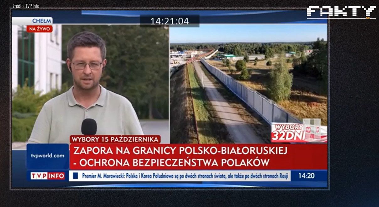 Fragment programu TVP Info pokazywany w "Faktach"