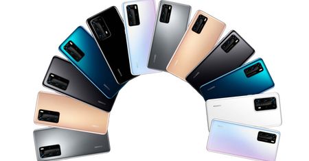 Smartfony Huawei P40 z ekranami zakrzywionymi z każdej strony