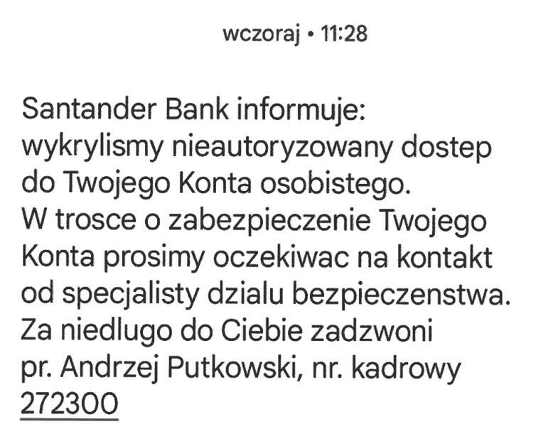 SMS od "pracownika" banku