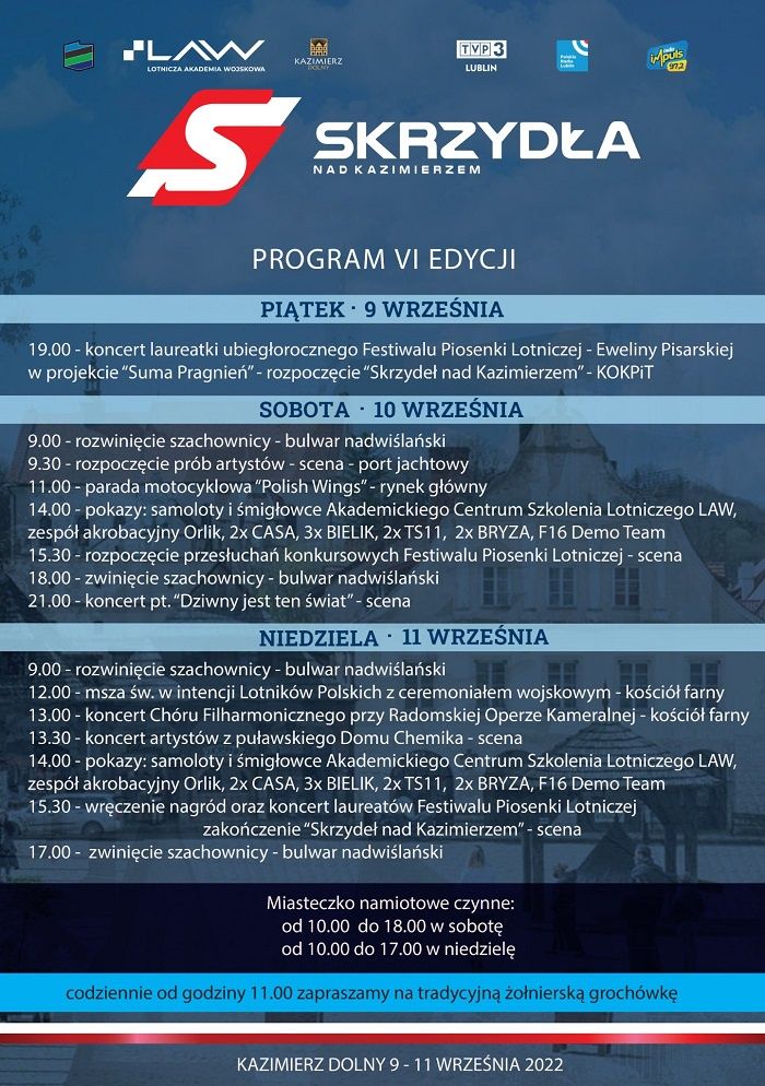Skrzydła nad Kazimierzem 2022 - program