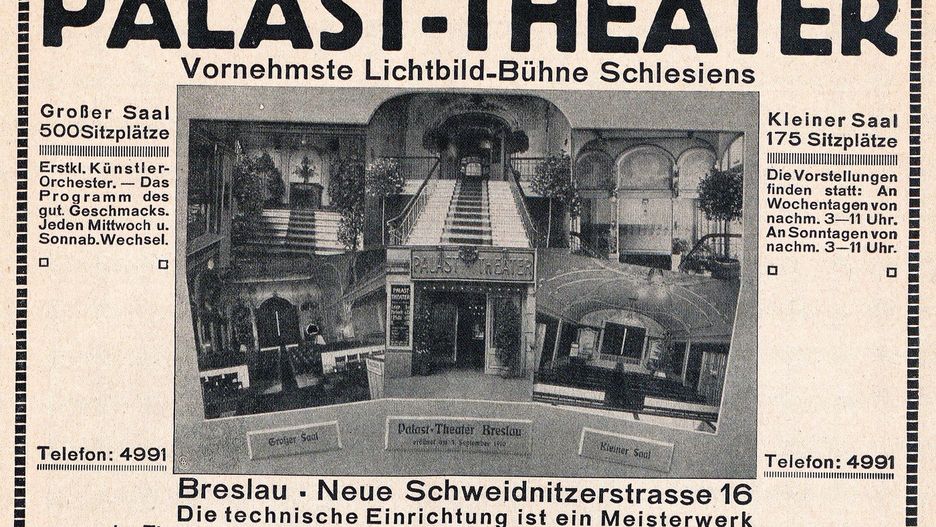 Wrocław. Jubileusz DCF-u. 110 lat kina, bilety za 110 groszy. 3 września 1910 powstał Palast-Theater