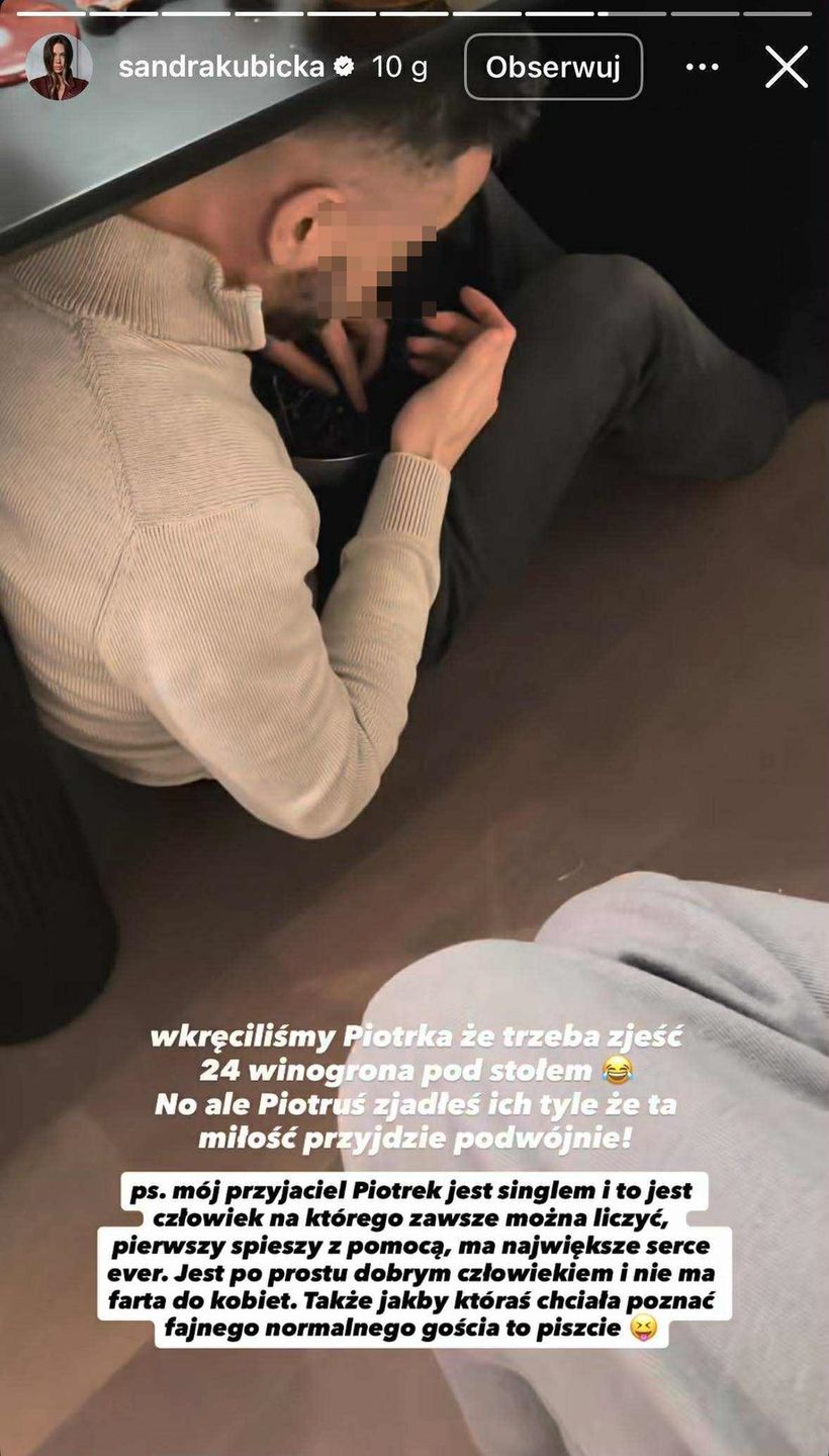 To z nim Sandra Kubicka spędziła sylwestra