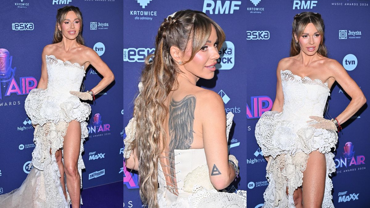 Doda eksponuje tatuaże i długie nogi w koronkowej kreacji z rozcięciem podczas rozdania nagród (ZDJĘCIA)