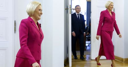 Fuksjowa Agata Duda na finałowej gali konkursu "Dla Dobra Wspólnego". Klasa?