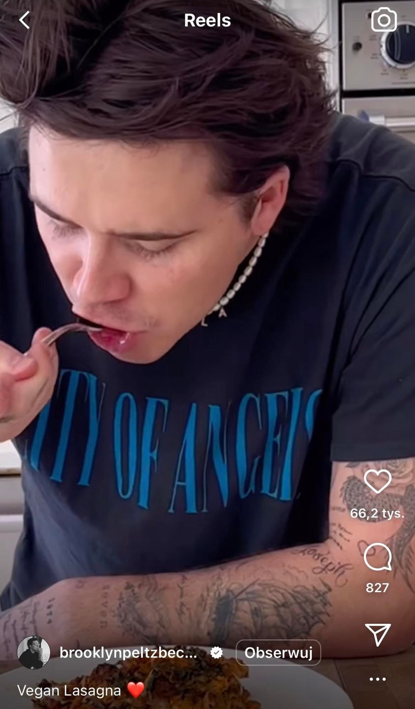 Brooklyn Beckham prezentuje przepis na wegańską lazanię