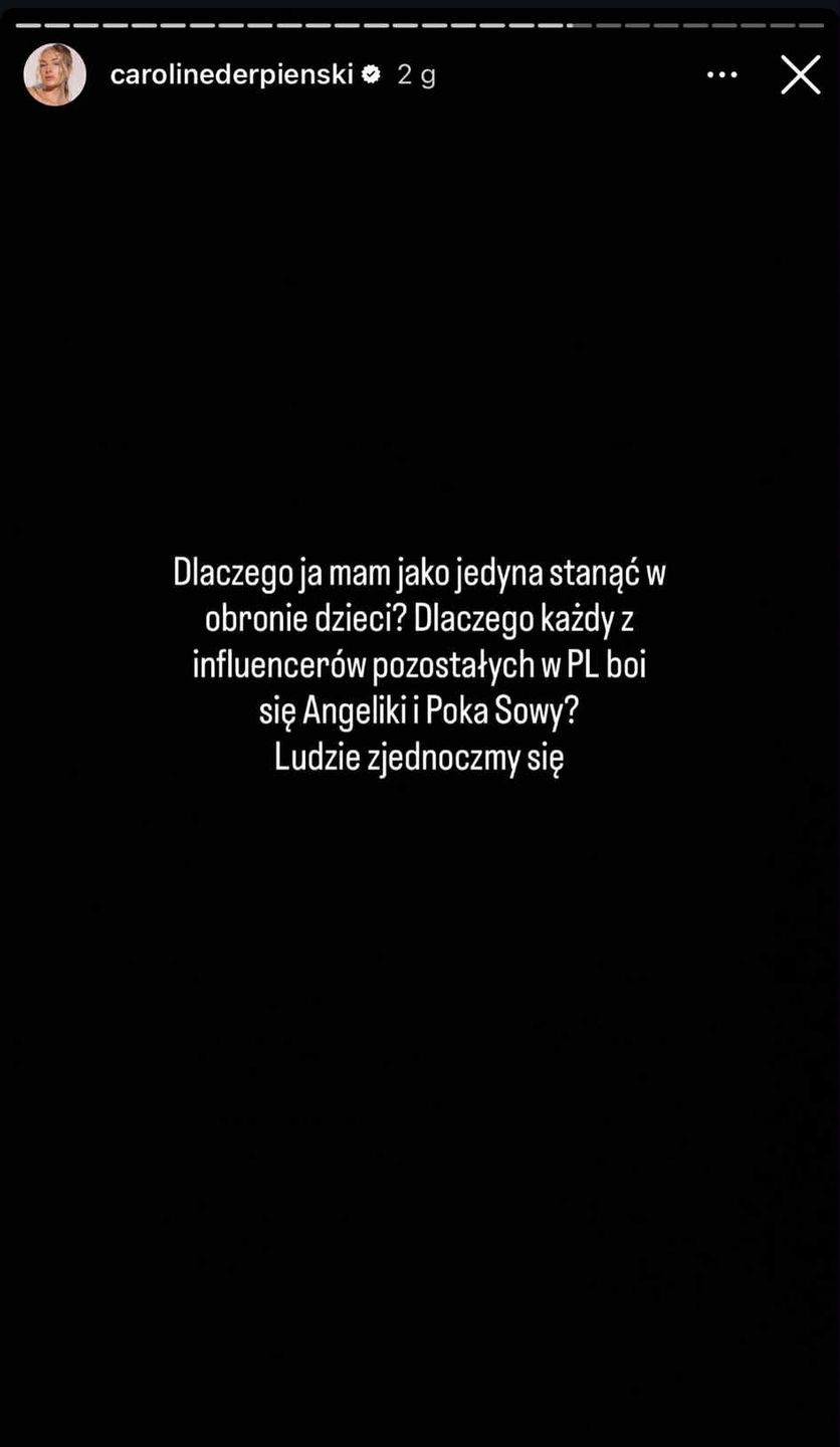 Caroline Derpienski krytykuje Andziaks