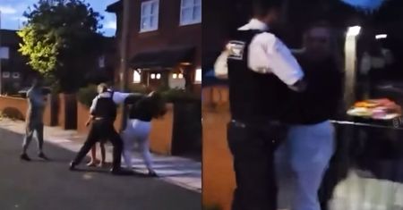 "Zostaw mojego syna". Policjant odepchnął Polkę. Nagranie stało się wiralem