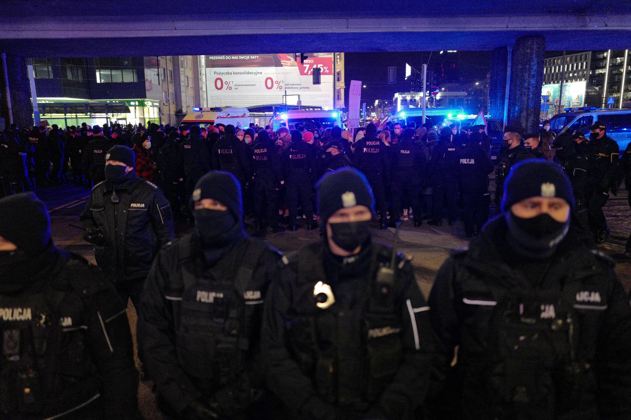 Warszawa. Protest na rondzie Czterdziestolatka