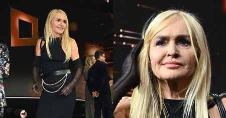 Monika Olejnik w czerni zadaje szyku w sandałkach za 5 tysięcy złotych podczas gali Polskiej Rady Biznesu
