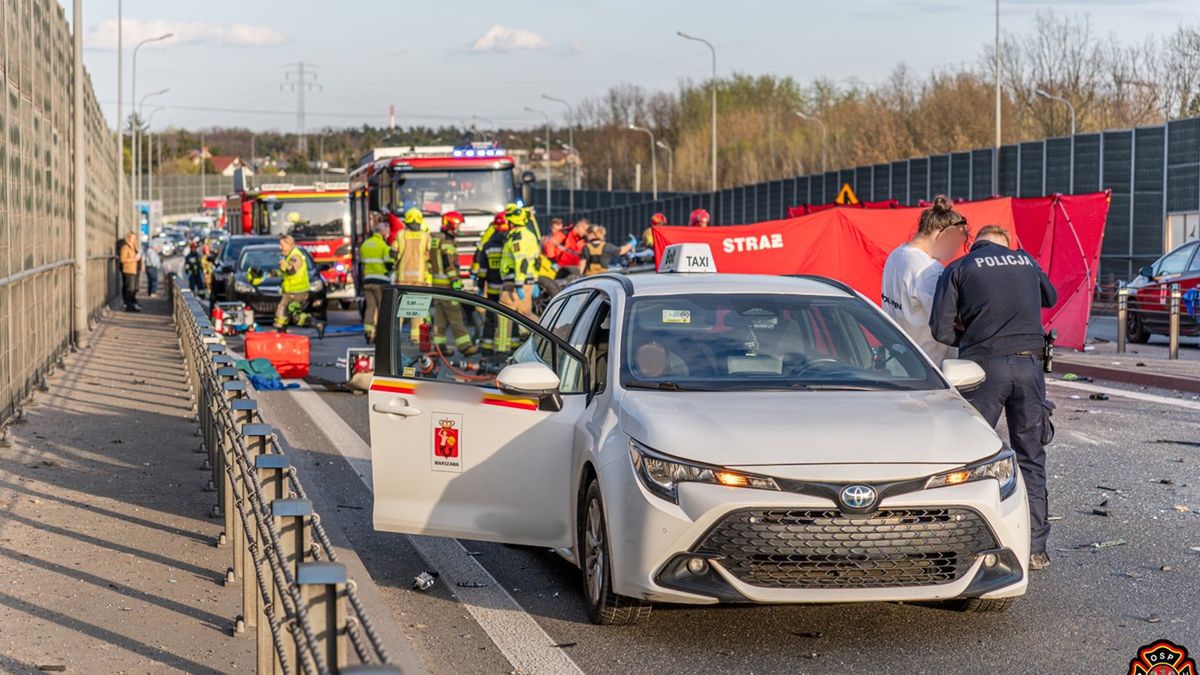 Wypadek w Łomiankach pod Warszawą.