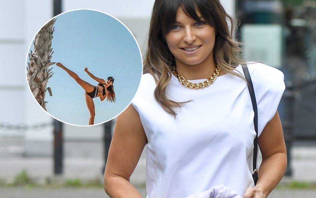 Lewandowska miała na sobie tylko bikini. Wzięła zamach i kopnęła. Musiała uważać