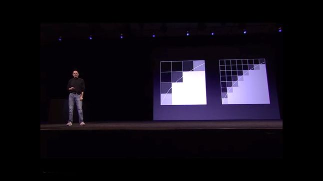 Tak Steve Jobs prezentował możliwości matrycy Retina