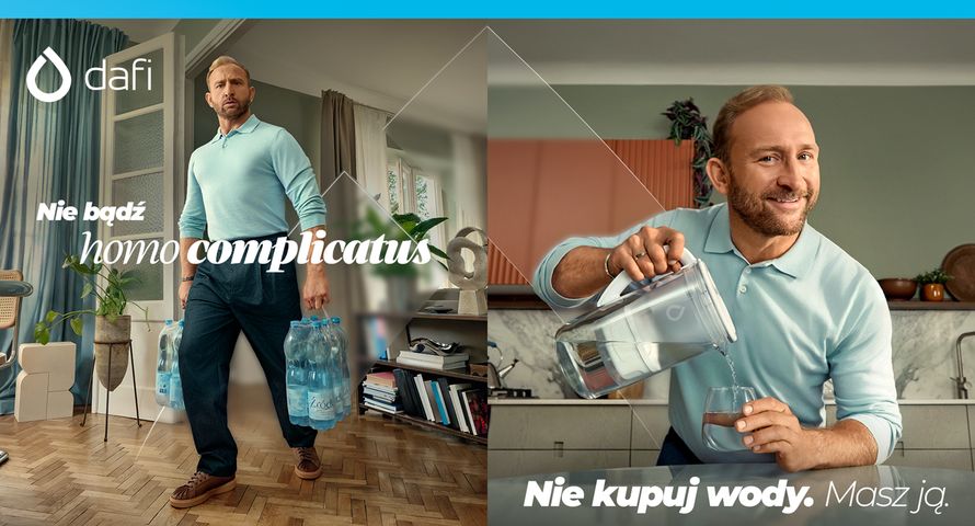 Borys Szyc kupuje wodę, Krystyna Czubówna komentuje. Nowa kampania Dafi