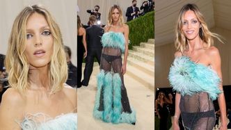 Gala MET 2021. Anja Rubik pokazuje bieliznę w przezroczystej kreacji Yves Saint Laurent (ZDJĘCIA)