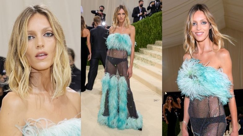 Gala MET 2021. Anja Rubik pokazuje bieliznę w kreacji Yves Saint Laurent