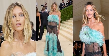 Gala MET 2021. Anja Rubik pokazuje bieliznę w przezroczystej kreacji Yves Saint Laurent (ZDJĘCIA)
