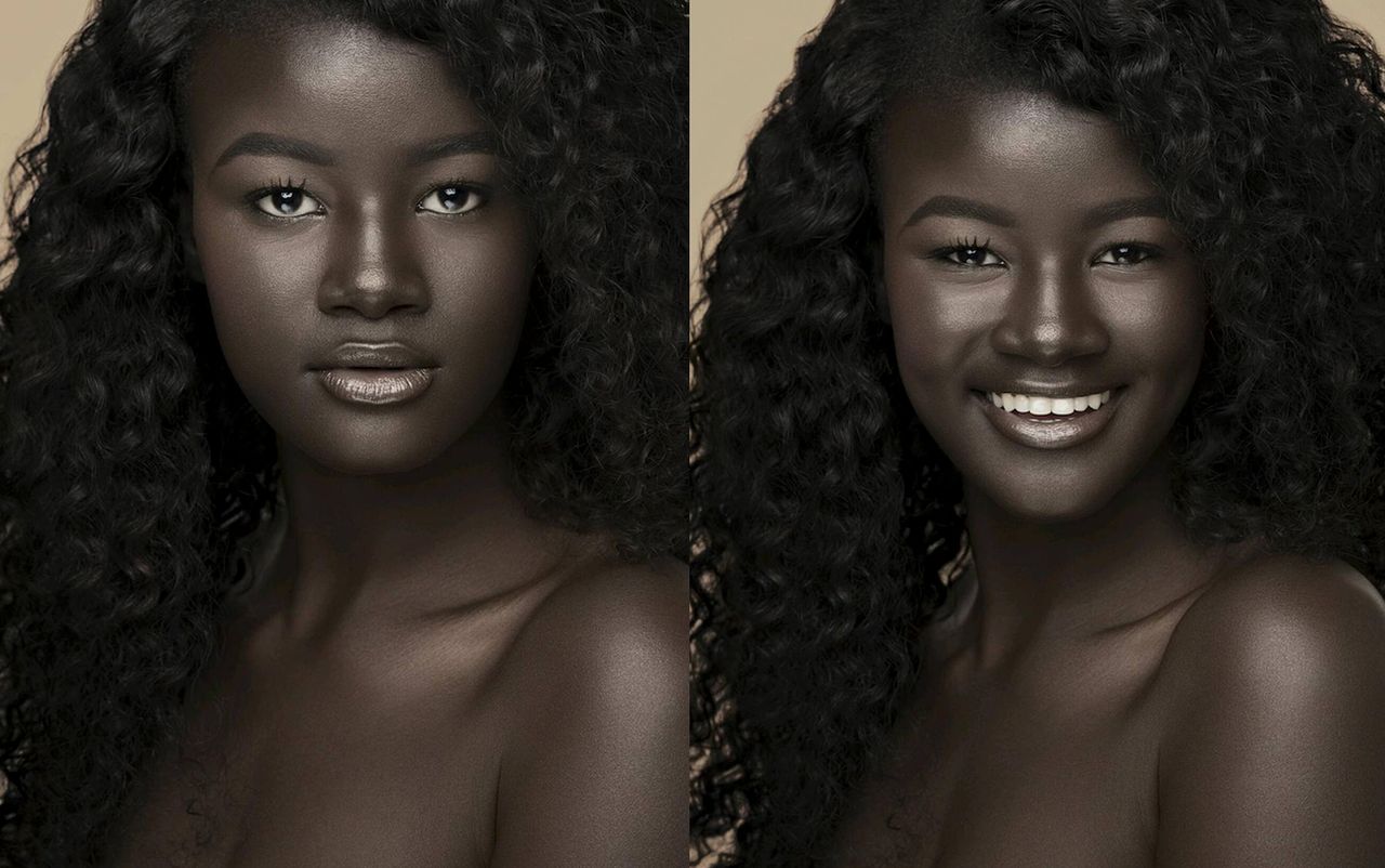 Bardzo ciemnoskóra modelka z Senegalu podbija Internet
