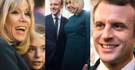 Szczęśliwi Emmanuel i Brigitte Macron bawią się z dziećmi na świątecznym przyjęciu (ZDJĘCIA)