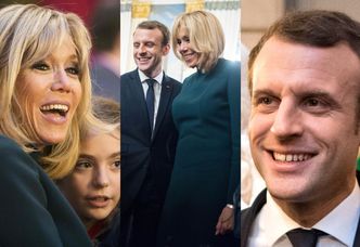 Szczęśliwi Emmanuel i Brigitte Macron bawią się z dziećmi na świątecznym przyjęciu (ZDJĘCIA)