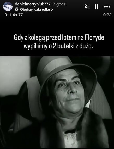 Wpis Daniela Martyniuka na Instagramie