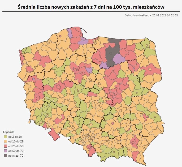 Koronaiwrus i trzecia fala epidemii. Powiaty z najwyższym wskaźnikiem informacji na 100 tys. mieszkańców.