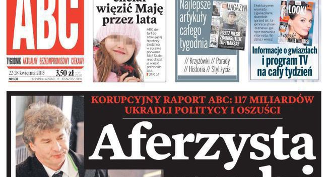 „ABC” debiutuje z bohaterem afery Art-B. na czołówce. Trzy grzbiety za 3,50 zł