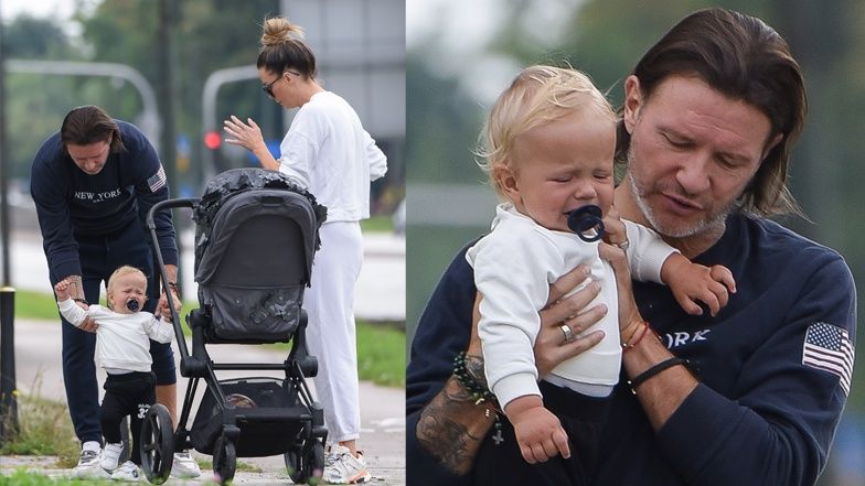 Małgorzata Rozenek i Radosław Majdan na spacerze 