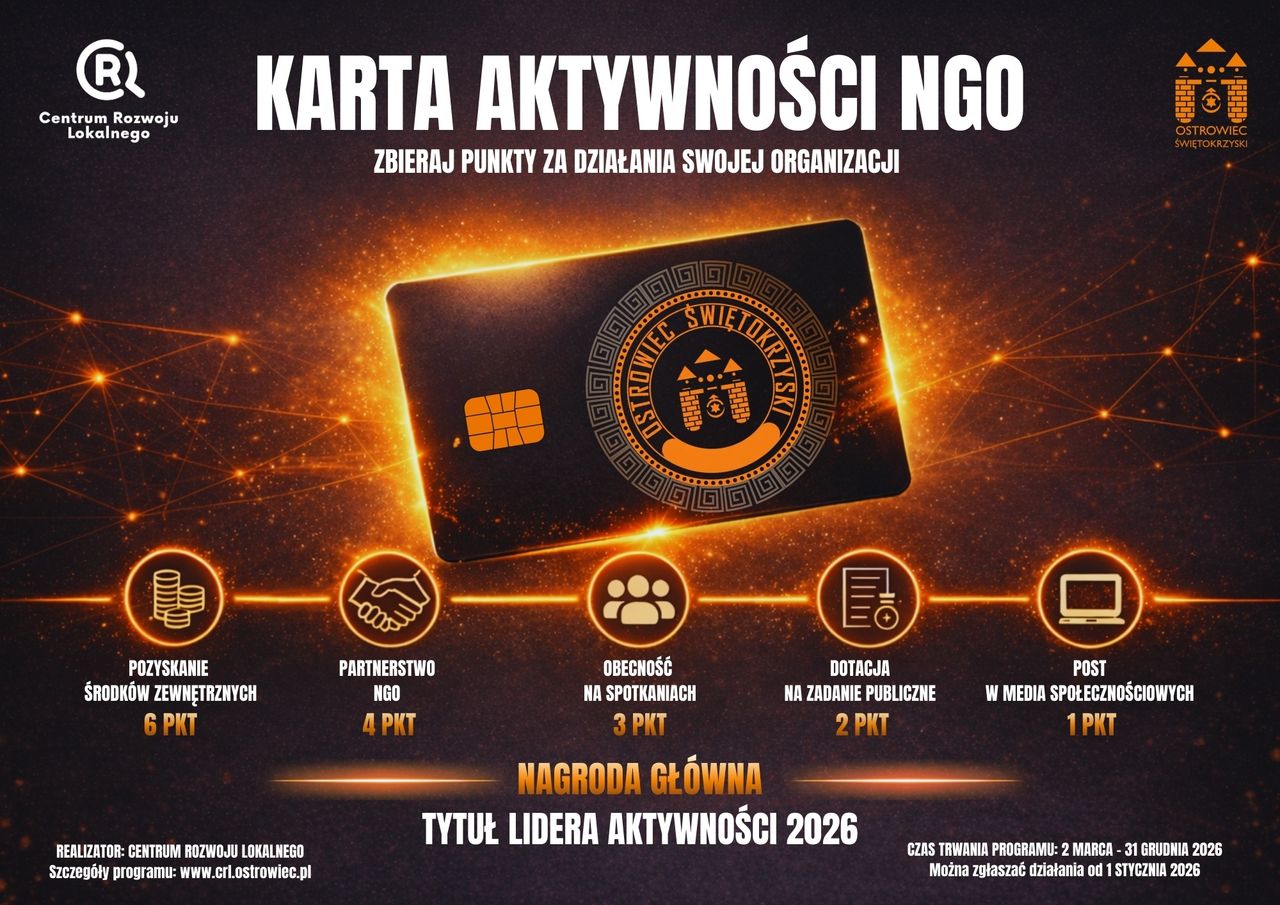 Rusza "Karta Aktywności NGO" w Ostrowcu Świętokrzyskim. Lokalne organizacje powalczą o tytuł lidera