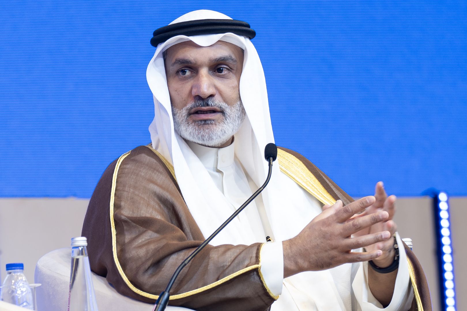Haitham al-Ghais, secretary-general of Organization of Petroleum Exporting Countries (OPEC), speaks during the India Energy Week conference in New Delhi, India, on Tuesday, Feb. 11, 2025. The conference runs through Feb. 14. Photographer: Anindito Mukherjee/Bloomberg via Getty Images