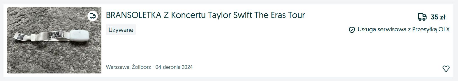 Fani sprzedają pamiątki z koncertów Taylor Swift
