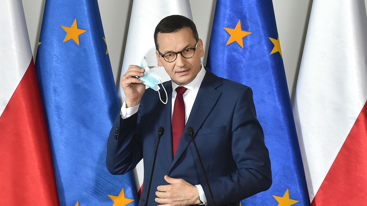 Gdansk, 21.06.2020 r. Spotkanie Premiera RP Mateusza Morawieckiego z beneficjentami programu Tarcza antykryzysowa, w siedzibie Zarzadu Regionu Gdanskiego NSZZ Solidarnosc.