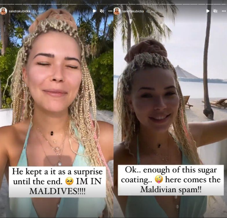 Sandra Kubicka rozpływa się nad Baronem, który zabrał ją na Malediwy