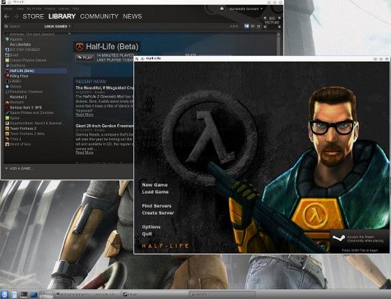 valve steam linux half-life beta wygląd uruchomienie