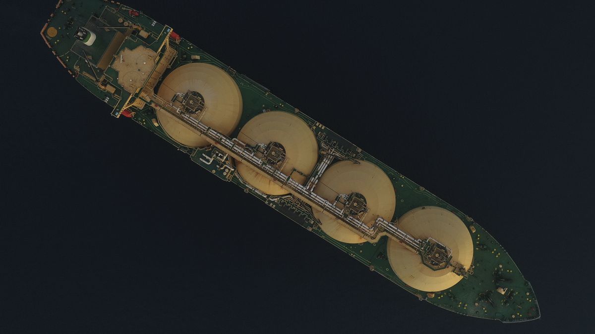 LNG Tanker ASYA ENERGY sailing under the flag of Palau is moored off the coast of the Mediterranean port of Limassol. Cyprus, Saturday, June 29, 2024 Sanctions against Russia, deterioration of plant equipment and attacks on tanker ships in the Red Sea could lead to a shortage of liquefied natural gas (LNG) in the world, Bloomberg writes, citing a report from the International Gas Union (IGU). (Photo by Danil Shamkin/NurPhoto via Getty Images)