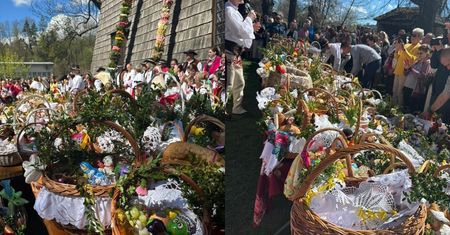 Góralskie koszyki wielkanocne robią wrażenie. Tak w Rabce-Zdroju święcili pokarmy