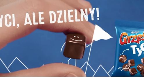 Mini wafelki Grześki promowane w telewizji