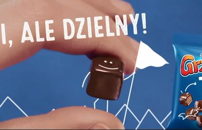 Mini wafelki Grześki promowane w telewizji