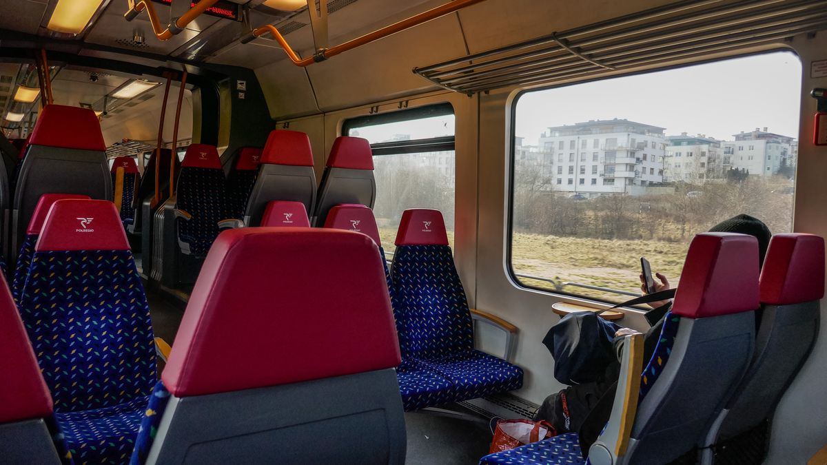 Polregio suburban train interioron the PKM SKM line is seen in Gdansk, Poland on 19 March 2023  (Photo by Michal Fludra/NurPhoto via Getty Images)