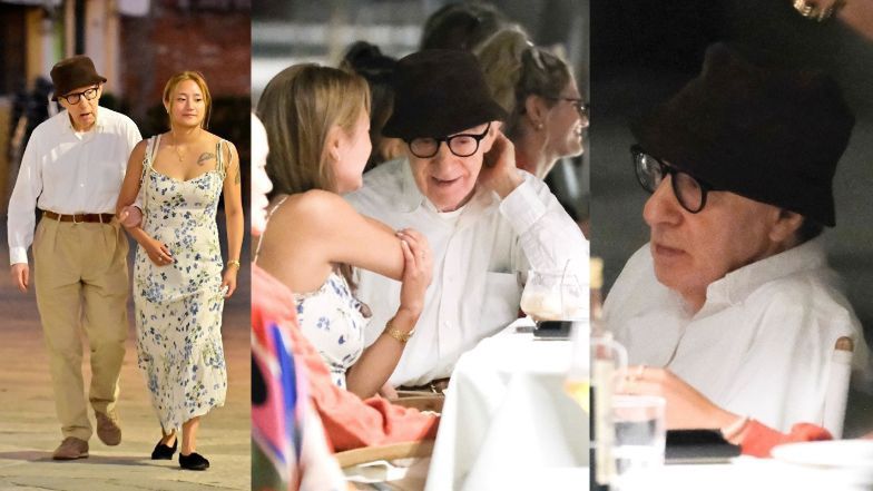 Woody Allen spędza czas z żoną i córką na kolacji w Wenecji. Wcześniej został WYGWIZDANY... (ZDJĘCIA)