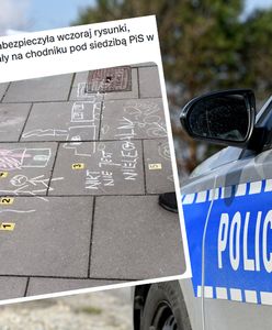 Dzieci rysowały kredą przed siedzibą PiS. Jest decyzja policji