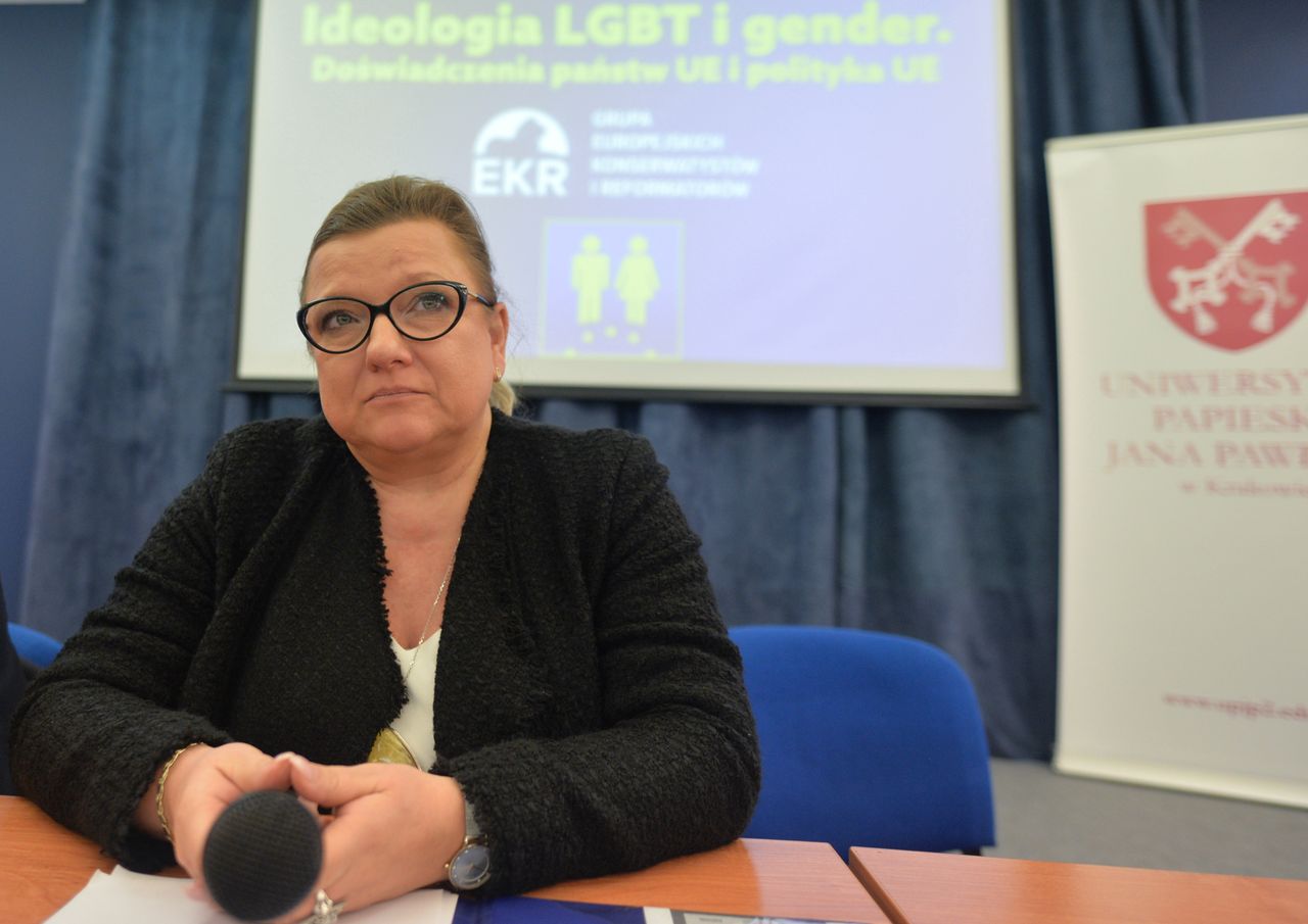 Beata Kempa, a Polish MEP, seen during the debate 'LGBT ideology and gender. Experience
EU countries and EU policy', inside the Pontifical University of John Paul II in Krakow.
On Monday, December 9, 2019, in Krakow, Poland. (Photo by Artur Widak/NurPhoto via Getty Images)