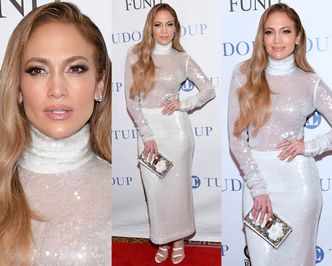 Stylowa Jennifer Lopez w białych cekinach za 11 tysięcy