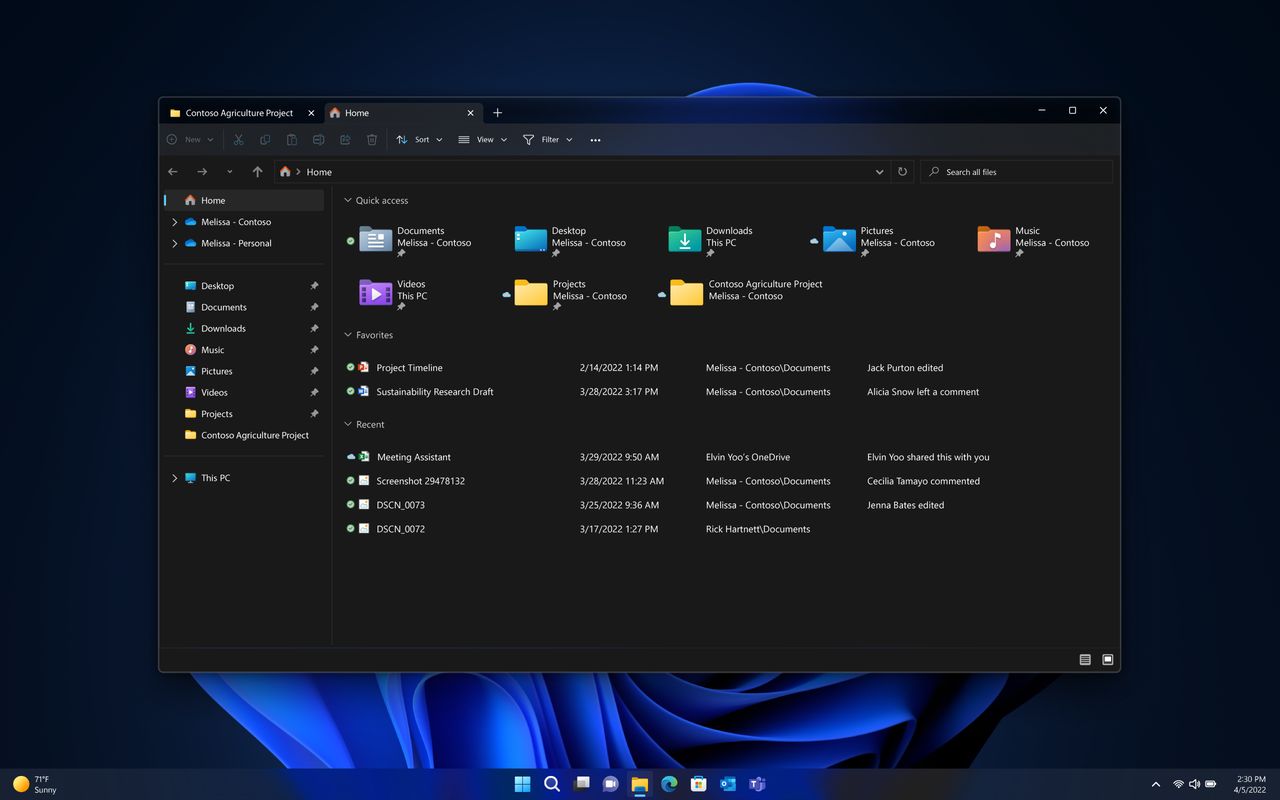 Tabs in File Explorer in Windows 11