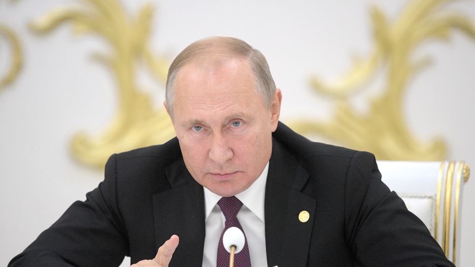 ASHGABAT, TURKMENISTAN - OCTOBER 11, 2019: Russia's President Vladimir Putin attends a meeting of the Council of CIS Heads of State. Alexei Druzhinin/Russian Presidential Press and Information Office/TASS (Photo by Alexei Druzhinin\TASS via Getty Images)