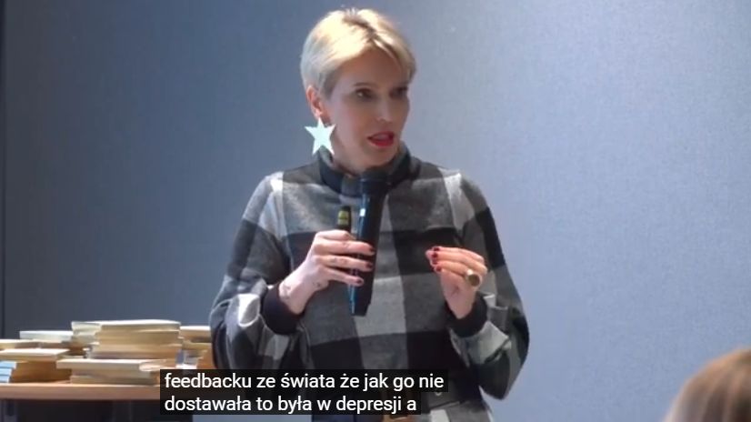 Paulina Smaszcz podczas wykładu