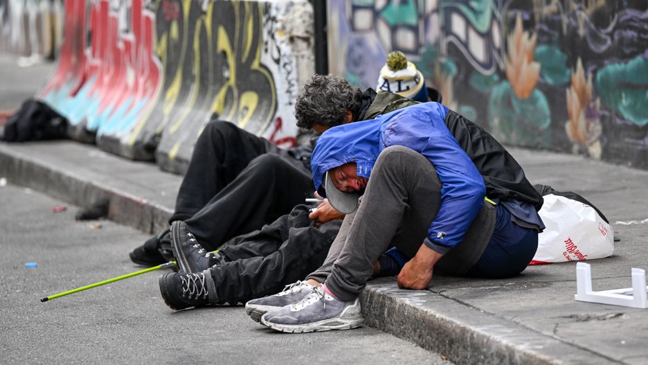 SAN FRANCISCO, UNITED STATES - MAY 16: Homeless people are seen as the City fighting with fentanyl problems in San Francisco, California, United States on May 16, 2024. (Photo by Tayfun Coskun/Anadolu via Getty Images)