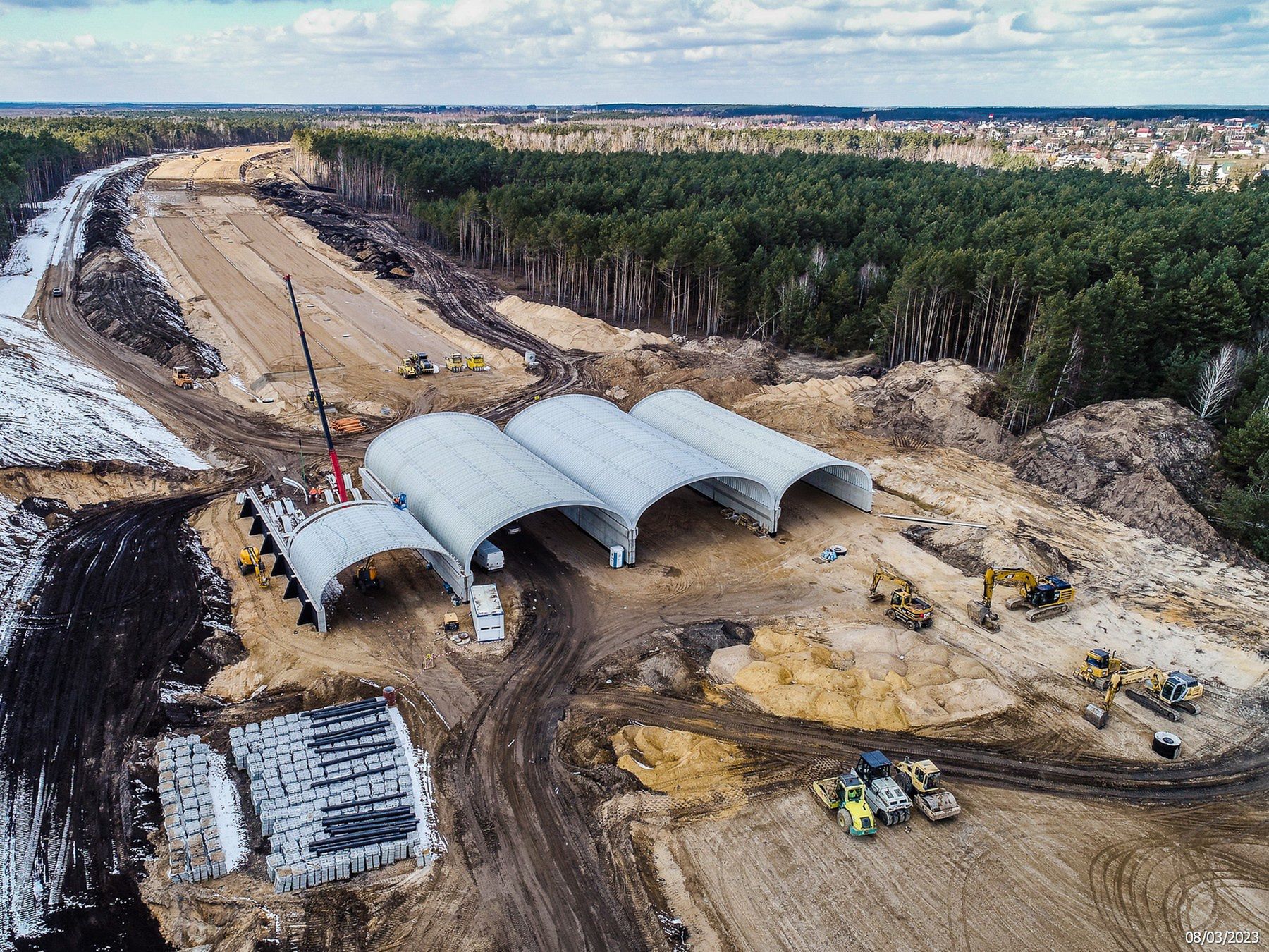 Budowa autostrady A2 odc. Gręzów - Siedlce (marzec 2023)