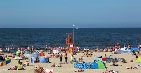 Wakacje 2020. Kolejki przed wejściem na plażę i obowiązkowe maseczki