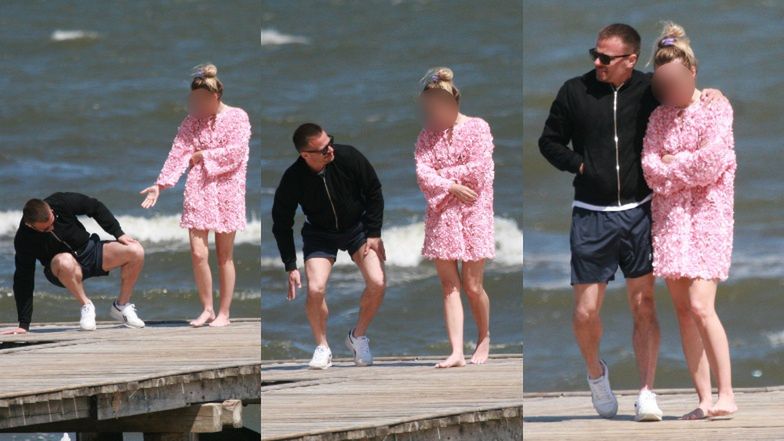Marcin Hakiel wypoczywa na plaży w Sopocie z ukochaną