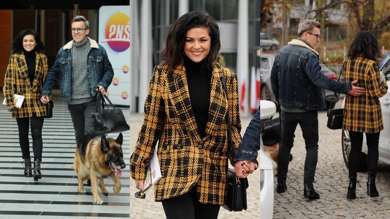 Katarzyna Cichopek i Maciej Kurzajewski opuszczają studio "PnŚ, trzymając się za ręce